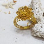 انگشتر طلا 18 عیار طرح گلواژه